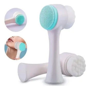 Double Sided Soft Silicone Handheld Facial Scrub Brush